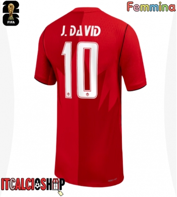 Canada Jonathan David #10 Prima Maglia Femmina Mondiali 2026 Manica Corta